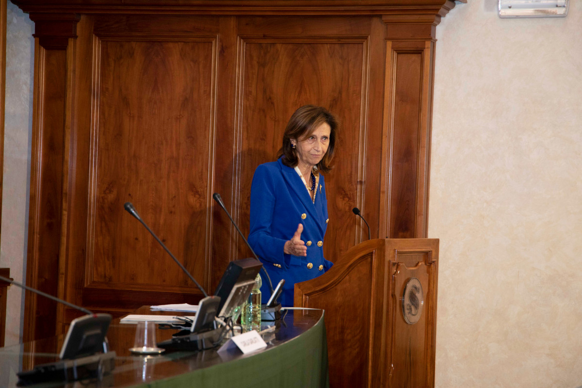 Carla Garlatti nel corso della sua relazione.